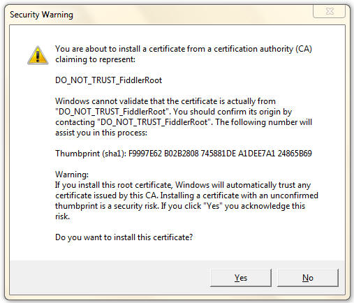 Windows Trust Prompt